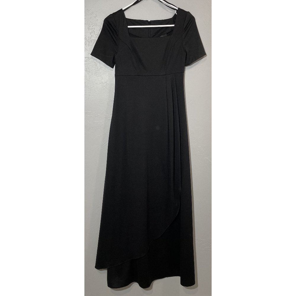 Stage Accents long black dress short sleeve